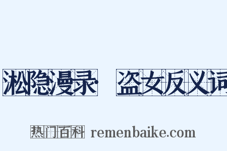 淞隐漫录·盗女反义词是什么意思的图片